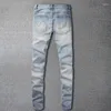 Männer Jeans 2023 Herbst Strass High Street Zipper Jean Für Männer Casual Hip Hombre Motorrad Hosen Zerrissene Homme