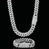 Colar de link cubano designer de jóias Personalização Baguette Moissanite Diamante Colar cubano Full Iced Out Hiphop Chain Pass The Diamond Test corrente de moissanite