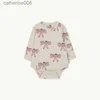 Conjuntos de roupas pré-venda novo tc 2023 outono criança bebê manga longa bodysuits adorável impressão dos desenhos animados de uma peça crianças meninos meninas bodysuit roupas l231202