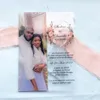 グリーティングカード10pcsエレガントなプレキシガラスウェディング好意的な招待状カップル付きカップルの写真カスタム結婚式の装飾招待状デザイン231202