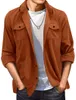 Giacche da uomo 2023 moda primavera autunno colletto dell'abito tasca tridimensionale giacca casual in pelle scamosciata allentata tinta unita per uomo