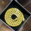 Certyfikowany HIPHOP GRA 925 SREBRINY 6,5 mm Canary Yellow Moissanite 16 cali 18 cali 20 cali 22 cali 24 cali Naszyjnik łańcucha tenisowego