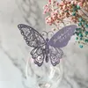 Biglietti d'auguri 60 pezzi Farfalla Laser Nome Segnaposto Tazza Carta Carta Tavolo Segna Bicchiere da vino Bomboniere Decorazione festa Decorazione matrimonio 231202