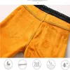 Men's Jeans Mens Winter Fleece Down Classic Casual Stretch Straight Slim Denim Trousers Male Solid Color Elastic Thick Warm Man Pants