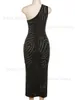 Urban sexy jurken Black Hollow Out hellende schouder bodycon maxi jurk 2023 zomer vrouwen sexy mouwloze slanke clubfeest lang raad Vestidos t231202