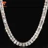 Passera diamanttestaren Large Stock Hip Hop Jewelry 4mm 925 Sterling Silver Necklace Iced Out VVS Moissanite Tennis Chain