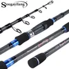 Boat Fishing Rods Sougayilang 18212427m staaf Koolstofvezel Telescopische paal Super Light Twee kleuren Tackle voor 231213