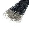 Cord Wire 100 pièces/lot 1.5Mm 2Mm noir cire cuir serpent collier cordon chaîne corde fil chaîne pour bricolage mode fabrication de bijoux en Bk 45 Dha5X