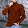 Männer Pullover Außenhandel Gestricktes Hemd Für Winter Jugend Stehkragen Verdickt Solide Gestreiften Pullover Basis Kleidung