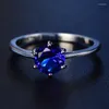 Cluster Rings Engagement Luxury Silver Color For Woman Fine Natural Gemstone Ring 2023 Trend Wedding Party Fashion Original Jewelry Gift