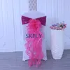 Sashes SH105H custom made fancy wedding blush pink navy blue gold sequin chair band with curly willow sash 231202