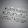 Solglasögon ramar Danmark Märke Rimless Glasses Frame Men Skruvfri Pure Titanium Ultralight Recept Gereglasses Kvinnor Optisk lins