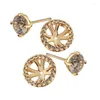 Kolczyki stadnonowe Marka Koreańska złoto kolor dla kobiet Brincos Grandes CZ Crystal Cyrron Earming Modna biżuteria 2E16