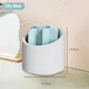 Storage Boxes Dustproof Desktop Bucket 360 Degree Rotating Base Rotary Cylinder Beveled Entry 7-compartment Bathroom Supplies