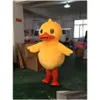 Vêtements de dessin animé, vente d'usine, grand canard en caoutchouc jaune, Costume de mascotte, livraison directe, produits de maternité pour bébés et enfants, Ot7Fx