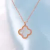 Van klaver ketting 18k rose goud niet-Tarnish titanium staal vierbladige klaver Koreaanse mode ketting paar geschenken