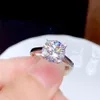 Кольцо с муассанитом 05CT 1CT 2CT 3CT VVS Lab Diamond Fine Jewelry для женщин, подарок на свадьбу, годовщину, настоящее серебро 925 пробы205x