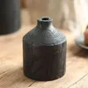 Vasi 1Pc Ins Stile Casa Moderna Semplicità Nero In Legno Massello Bocca Piccola Vaso Soggiorno Tavolo Ornamenti Decorativi Retro