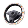 Steering Wheel Covers Teeth Colorful Ink Stamps With Messy Tooth Shapes Car Cover 37-38 Anti-slip Car-styling Interior Accessories