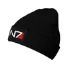 Berretti Videogioco Mass Effect N7 Beanie Cap Unisex Inverno Caldo Bonnet Femme Cappelli da lavoro Street Outdoor Sci Skullies Berretti Berretti