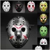 Party Masks Wholesale Masquerade Jason Voorhees Mask Friday den 13: e skräckfilmen Hockey Scary Halloween Costume Cosplay PL HomeFavor Dh7pd