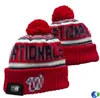 Washington'nationals''beanis bobble czapki baseballowe czapki 2023-24 projektant mody Bucket Hat Chunky dzianin faux poma czapka świąteczna A0