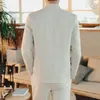 Abiti da uomo Blazer da uomo Business Casual Suit 2 pezzi Cinese stile vintage da uomo Abito da sposa ricamato Abbigliamento Blazer e pantaloni con coulisse 231202