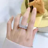 2023 Top vente bagues de mariage bijoux de luxe pur 100% argent sterling 925 Reddin Cut Moissanite diamant pierres précieuses femmes bague pour cadeau de Saint-Valentin