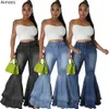 Jeans pour femmes Mode Tous les matchs Femme Flare Lavé Stretchy Bell Bottom Zipper Fly Sexy Femmes Denim Pantalon Streetwear 231201