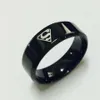 Bague en carbure de tungstène avec logo Superman S noir, large 8mm, 7g, pour hommes et femmes, haute qualité USA 7-14216F