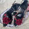 Kleid Schuhe Elegante Frau Mit Hohen Absätzen Schwarze Heels Für Frauen Gothic Lolita Rot Und Halloween Damen Schuhe Spitz