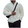 Suéteres para hombres Llegada Moda Espesada Cachemira Invierno Negocios Suéter de gran tamaño Medio alto Cremallera Cuello Punto Tallas grandes S-5XL 6XL