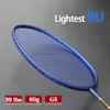 Rakiety badmintona ultra światło 8U 60G 100% Rakiety z włókna węglowego z torbami sznurkowymi 22-30 funtów G5 Profesjonalne sporty rakietowe dla dorosłych 231201