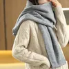 Scarves All-Season Pure Wool Knitted Shawl Women's Casual Cashmere Scarf White Sweater Folded Wear Cardigan Fashion