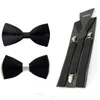 Bow Ties Men Solid, wstępnie związany Bowtie Tie Elastyczne klips z zawieszeniem Y na zestawie Brace BWSET0305