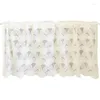 Curtain American Milky White Valance Small Window Kitchen Voile Half Drape Dustproof Home Decoration Porch Special Rod Pocket #E