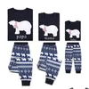 Familjsmatchande kläder Julpyjamas Set Kids Boys Mom Girl T-shirt Pants Nightwear Xmas Nyår PJS LJ201111 Drop Delivery Baby DHZSA