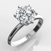 Pierścionki ślubne klasyczne luksusowe prawdziwe solid 925 Sterling Sier Pierścień 2ct okrągłe sona diamentowe pierścionki biżuterii ślubnej