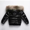 Down Coat Winter Down Jacket For Girl Real Fur Waterproof Shiny Thicken Warm Boy Winter Ytterkläder Coat 1-8 Years Kids Parka Outfit 231202