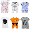 Set di abbigliamento 2023 in cotone a buon mercato per neonaio manica corta abbigliamento per bambini estate unisex abiti da bambino e tute da ragazzo sottili sezionel231202