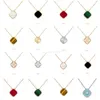 여성을위한 클래식 패션 펜던트 목걸이 우아함 4 Four Leaf Clover Locket Necklace 고품질 초커 체인 디자이너 Jewel258C