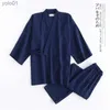 Ropa de dormir para hombres Batas de kimono simples japonesas para hombres Conjuntos de pijamas de algodón 100% para hombres Pijamas de sauna Batas SPA Ropa de dormir Albornoces forL231202