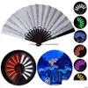 Party Decoration 1PC Luminous Folding Fan 13Inch LED Play Colorf Hand Held Abanico Fans för Dance Neon DJ Night Club B1101 Drop Deli Dhwzd