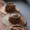 Wide Brim Hats Bucket Fedoras For Men Unisex Bowler Tuo toned Leopard Belt Fashion Ladies Hat Jazz Cap 9 5CM 231202