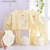 Clothing Sets 7Piece Spring Newborn Baby Stuff Toddler Clothes Cartoon Cute Cotton T-shirt+Pants+Hats Infant Boys Girls Clothing Set BC316L231202