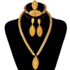 African 24k gold for women wedding gifts Ethiopian Jewelry sets Dubai bridal party earrings ring set Arabic collares jewellery 201217S