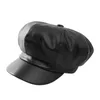 Береты, 5 цветов, женские береты из искусственной кожи, повседневная кепка sboy, винтажная эластичная восьмиугольная плоская кепка в стиле Гэтсби, шляпа плюща для вождения 231201