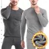 Sous-vêtements thermiques pour hommes, ensemble polaire d'hiver pour hommes, hauts épais à manches longues, vêtements intérieurs en coton doux, 2 pièces, vêtements thermiques pour hommes