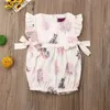 Set di abbigliamento 0-24M Abbigliamento estivo Neonata Cervo Fiore Cotone Morbido Pagliaccetto Ragazze Tuta Moda Abbigliamento infantileL231202