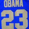 Nikivip #23 Barack Punahou Forması Ucuz Obama Beyaz Mavi Kolej Gömlekleri ED Memur Baskı Basketbol Formaları